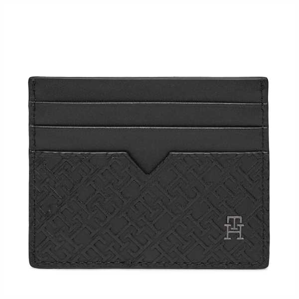 Puzdro na kreditné karty Tommy Hilfiger Th Monogram Cc Holder AM0AM11848 Čierna