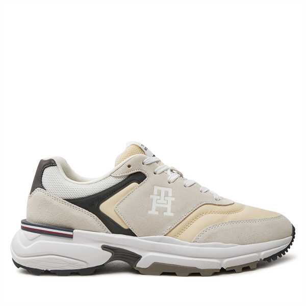 Sneakersy Tommy Hilfiger M Runner X Ventile Mix FM0FM05062 Écru