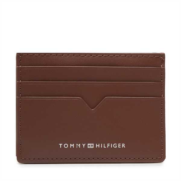 Puzdro na kreditné karty Tommy Hilfiger Th Modern Leather Cc Holder AM0AM10616 Hnedá