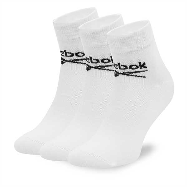 Súprava 3 párov vysokých ponožiek unisex Reebok R0429-SS24 (3-pack) Biela