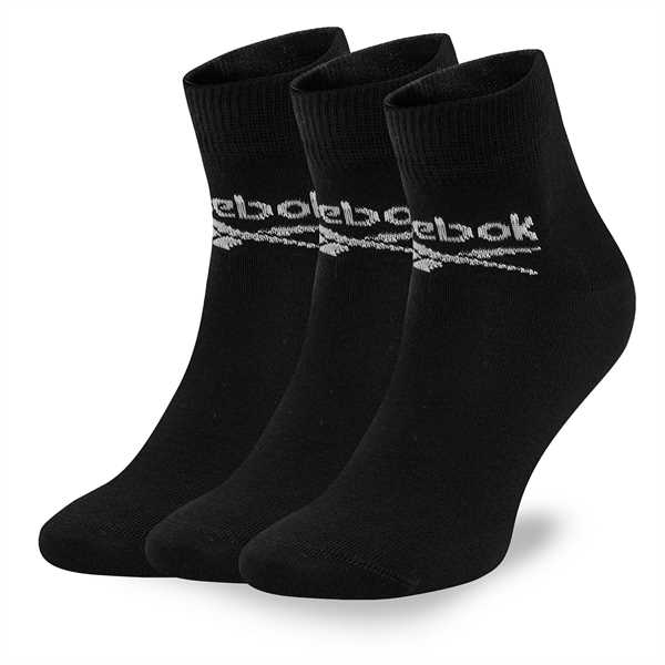 Súprava 3 párov vysokých ponožiek unisex Reebok R0429-SS24 (3-pack) Čierna