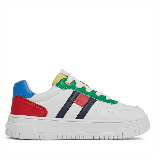 Sneakersy Tommy Hilfiger Flag Low Cut Lace-Up Sneaker T3X9-33369-1355 S Biela