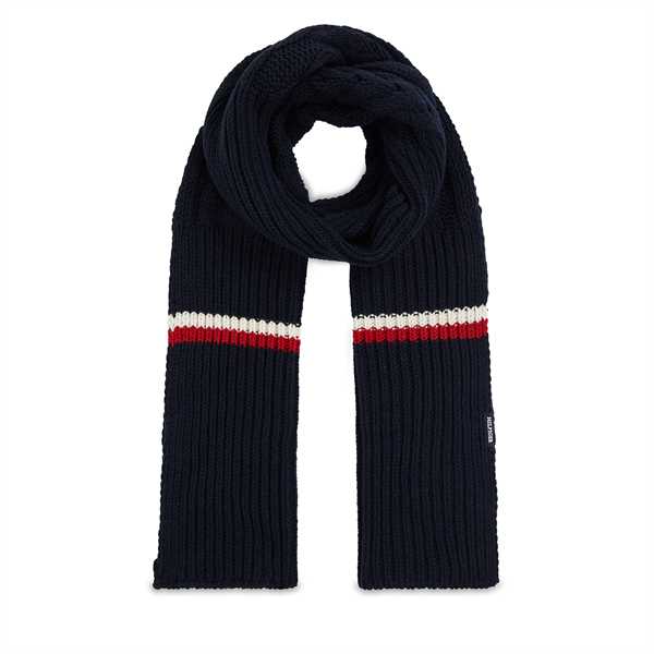 Šál Tommy Hilfiger Monotype Chunky Knit Scarf AM0AM11507 Tmavomodrá