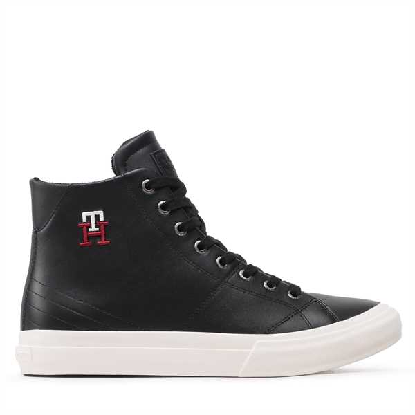 Sneakersy Tommy Hilfiger Th Hi Vulc Street Leather FM0FM04739 Čierna