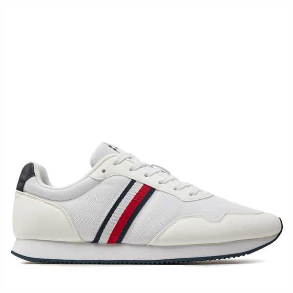 Sneakersy Tommy Hilfiger Lo Runner Mix FM0FM04958 Biela