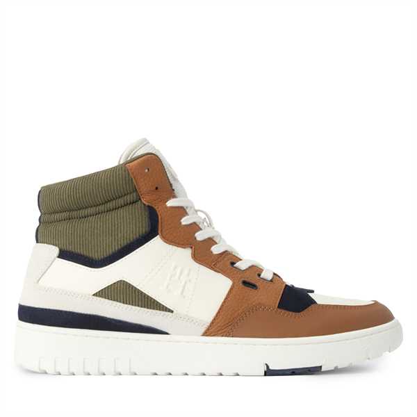 Sneakersy Tommy Hilfiger Th Basket Better Midcut Lth Mix FM0FM04793 Hnedá