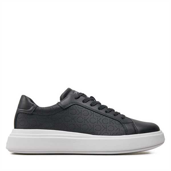 Sneakersy Calvin Klein Low Top Lace Up Lth Perf Mono HM0HM01429 Čierna