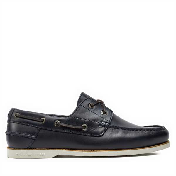 Mokasíny Tommy Hilfiger Th Boat Shoe Core Leather FM0FM04506 Tmavomodrá