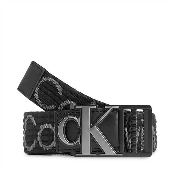 Pánsky opasok Calvin Klein Jeans Monogram Slider Webbing Belt35Mm K50K511819 Čierna