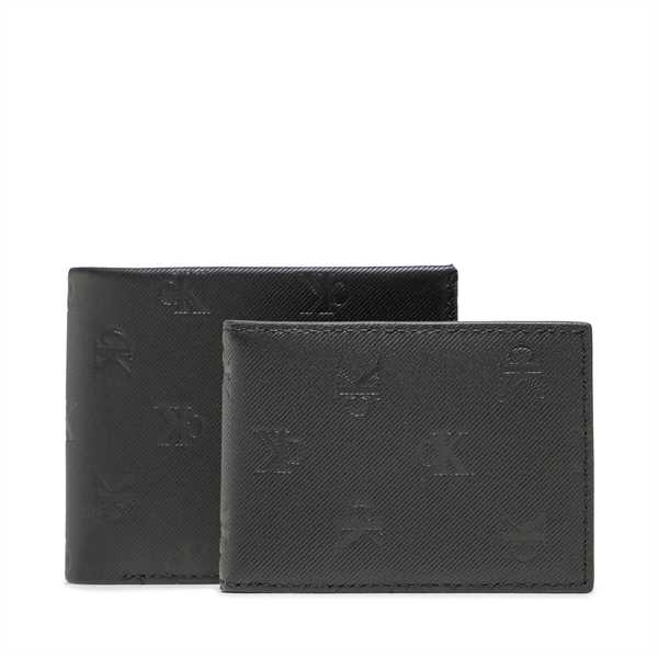 Veľká pánska peňaženka Calvin Klein Jeans Monogram Soft Bifold+Card Aop K50K510438 Čierna