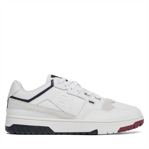 Sneakersy Tommy Hilfiger Th Basket Street Rwb FM0FM04970 Biela