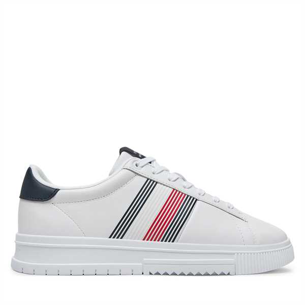 Sneakersy Tommy Hilfiger Supercup Lth Seasonal FM0FM05129 Biela