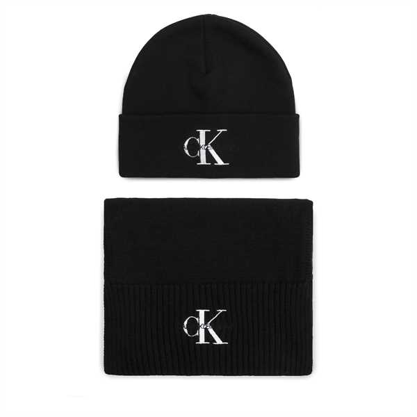 Set čiapka a šál Calvin Klein Jeans Gifting Mono Beanie/Scarf K50K511199 Čierna