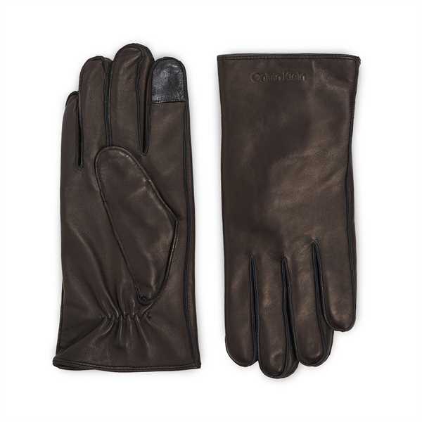 Pánske rukavice Calvin Klein Stitched Leather Gloves K50K511015 Čierna