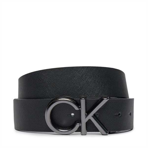 Pánsky opasok Calvin Klein Adj Ck Metal Saffiano 35Mm K50K511567 Čierna