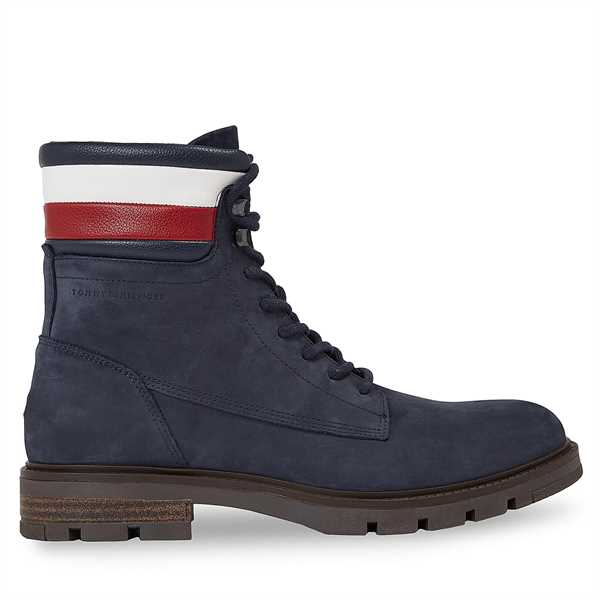 Outdoorová obuv Tommy Hilfiger Corporate Hilfiger Nubuck Boot FM0FM04801 Modrá