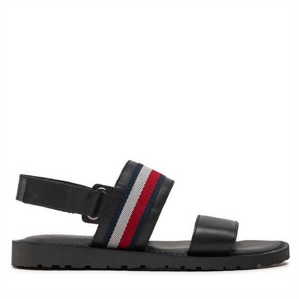 Sandále Tommy Hilfiger Core Hilfiger Lth Strappy Sandal FM0FM05009 Čierna