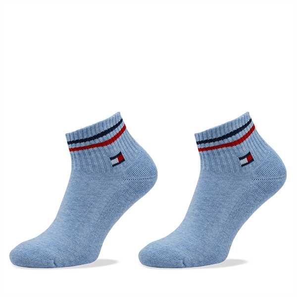 Súprava 2 párov kotníkových ponožiek unisex Tommy Hilfiger 701228177 Modrá