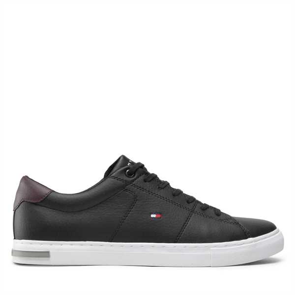 Sneakersy Tommy Hilfiger Essential Leather Detail Vulc FM0FM04047 Čierna