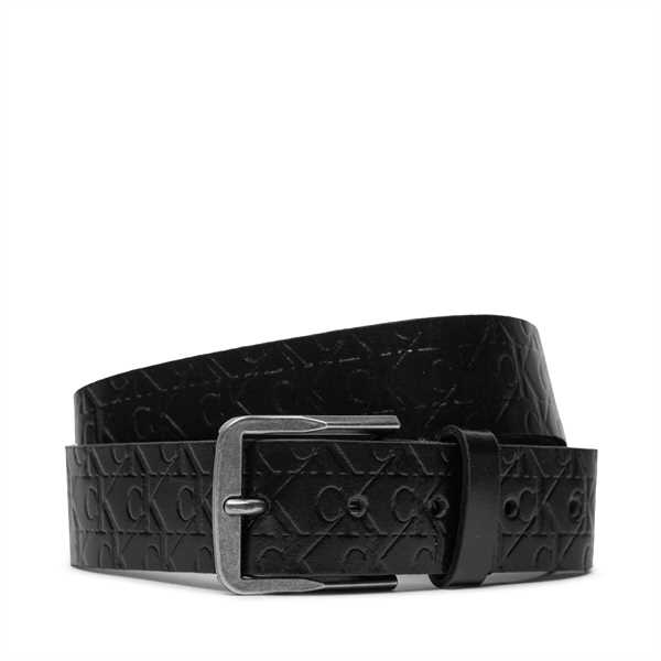 Pánsky opasok Calvin Klein Classic Flat Lthr Belt 35Mm Aop K50K511518 Čierna