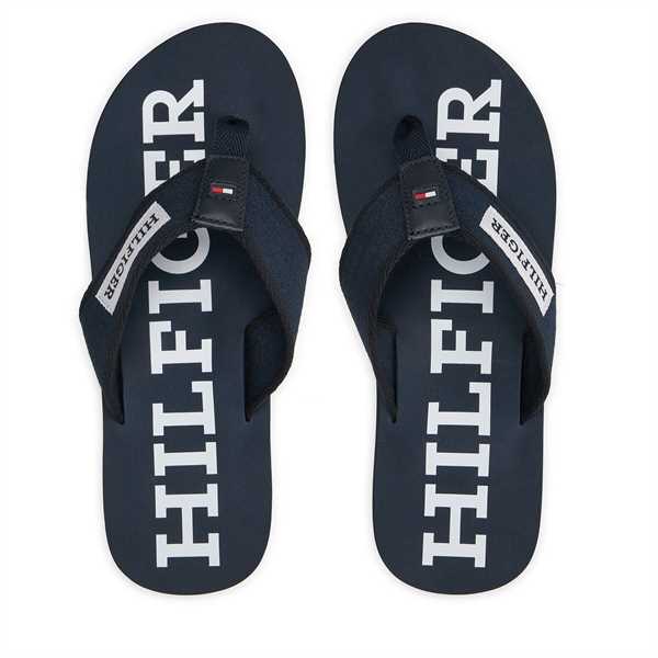 Žabky Tommy Hilfiger Patch Hilfiger Beach Sandal FM0FM05024 Tmavomodrá