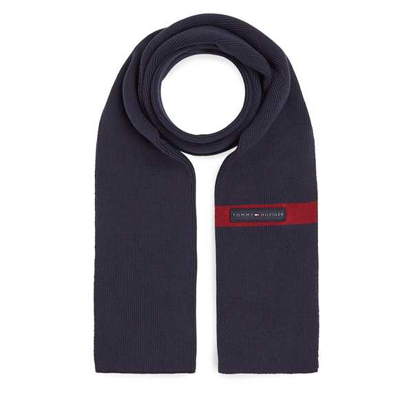 Šál Tommy Hilfiger Th Skyline Knit Scarf AM0AM11496 Tmavomodrá