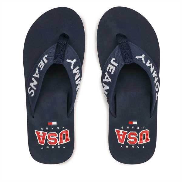 Žabky Tommy Jeans Flip Flop Logo Tape EM0EM01147 Tmavomodrá