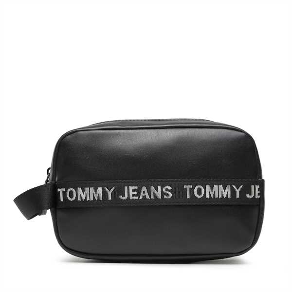 Kozmetická taštička Tommy Jeans Tjm Essential Leather Washbag AM0AM11425 Čierna