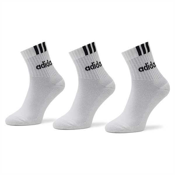 Ponožky Vysoké Unisex adidas 3-Stripes Linear Half-Crew Cushioned Socks 3 Pairs HT3437 Biela