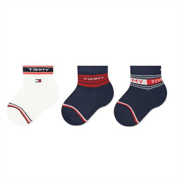 Súprava 3 párov vysokých detských ponožiek Tommy Hilfiger 701220278 Farebná