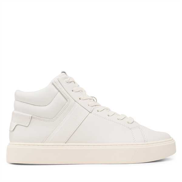 Sneakersy Calvin Klein High Top Lace Up Lth HM0HM01057 Biela