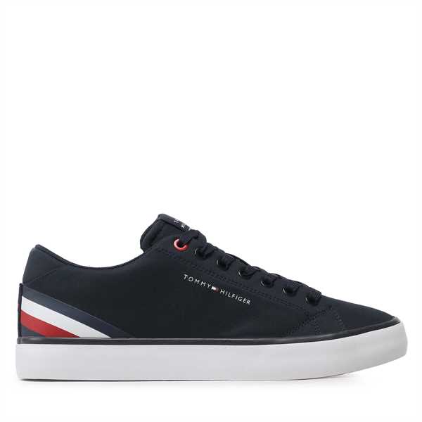 Tenisky Tommy Hilfiger Hi Vulc Core Low Stripes FM0FM04735 Tmavomodrá