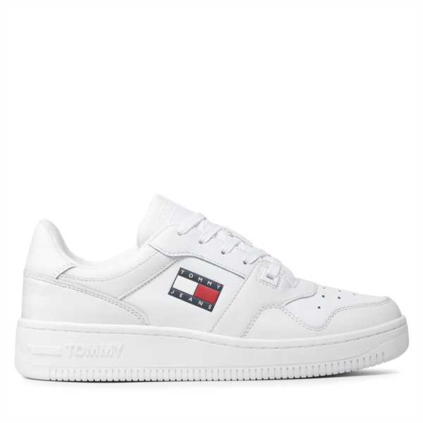 Sneakersy Tommy Jeans Retro Basket EM0EM00955 Biela