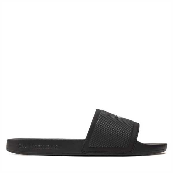 Šľapky Calvin Klein Jeans Slide Institutional Metallic YM0YM01018 Čierna