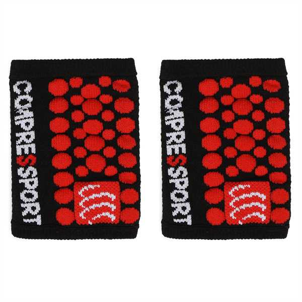 Sada športových náramkov Compressport Sweatbands 3D.Dots WSTV2 Čierna