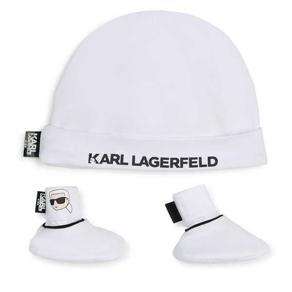 Set čiapka a ponožky Karl Lagerfeld Kids Z30180 Biela