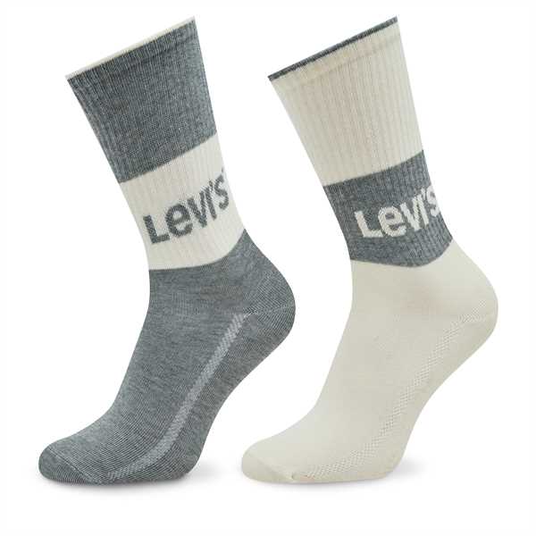 Súprava 2 párov vysokých dámskych ponožiek Levi's® 701218215 Sivá