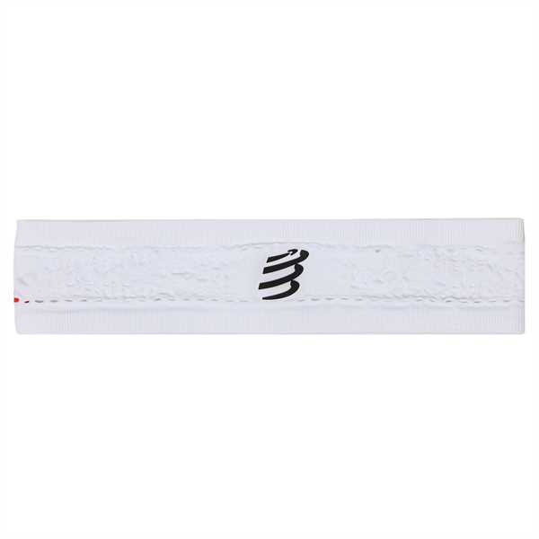 Textilná čelenka Compressport Thin Headband On/Off CU00010B Biela