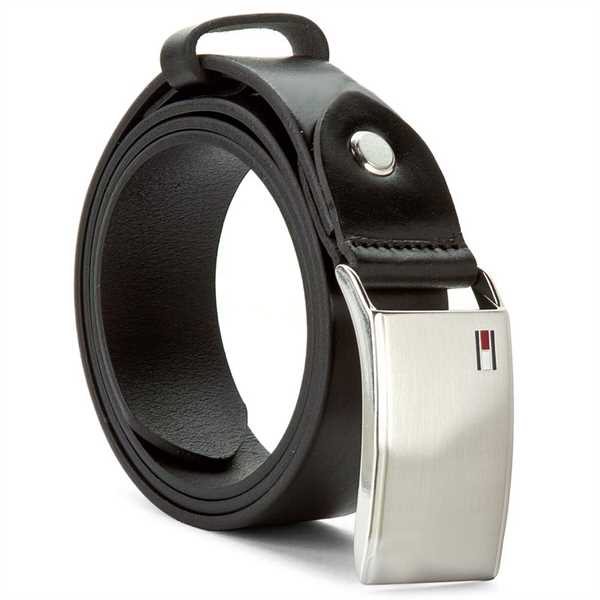 Pánsky opasok Tommy Hilfiger Th Plaque Belt 3.5 Adj AM0AM01995 Čierna