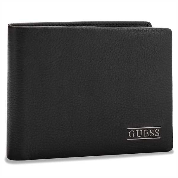 Veľká pánska peňaženka Guess New Boston Flat Billfold SM2511 LEA27 Čierna