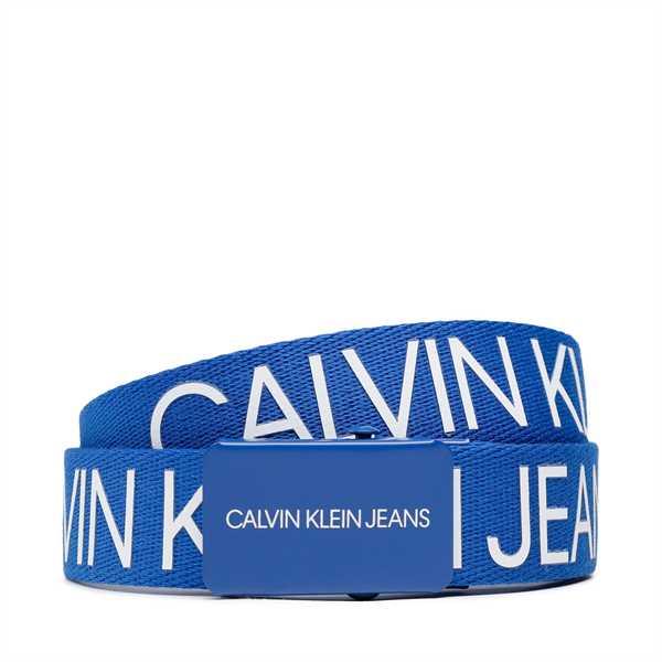 Detský opasok Calvin Klein Jeans Canvas Logo Belt IU0IU00125 Modrá