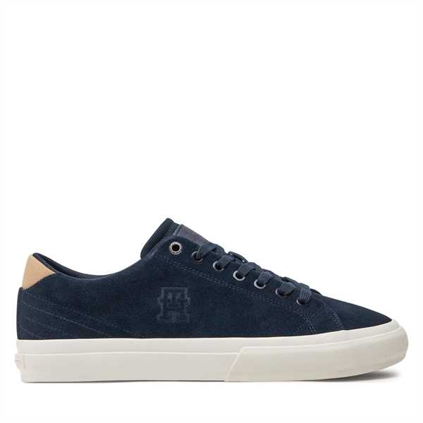 Sneakersy Tommy Hilfiger Th Vulc Street Low Suede FM0FM04590 Tmavomodrá