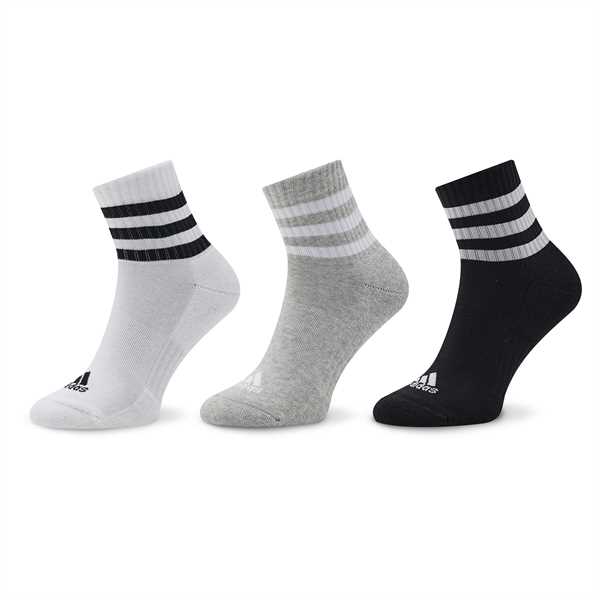 Ponožky Kotníkové Unisex adidas 3-Stripes Cushioned Sportswear Mid-Cut Socks 3 Pairs IC1318 Sivá