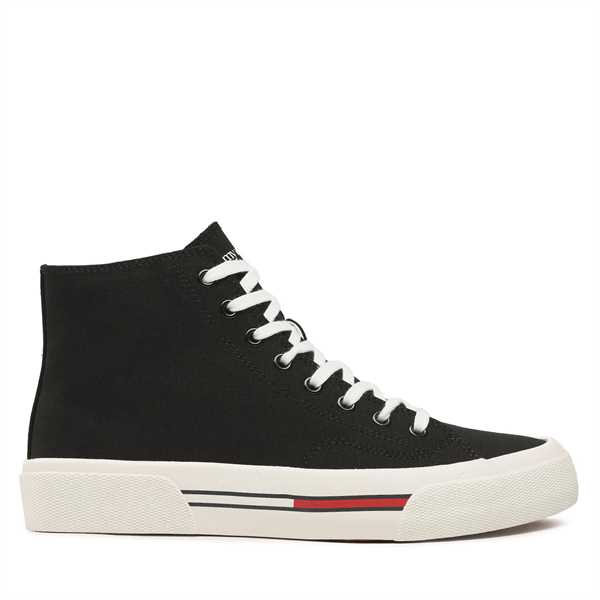 Sneakersy Tommy Jeans Mid Canvas Color EM0EM01157 Čierna