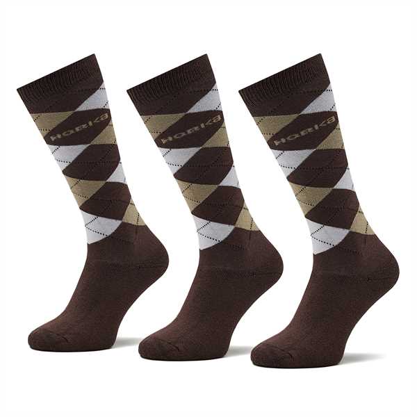 Súprava 3 párov vysokých ponožiek unisex Horka Riding Socks 145450 Hnedá