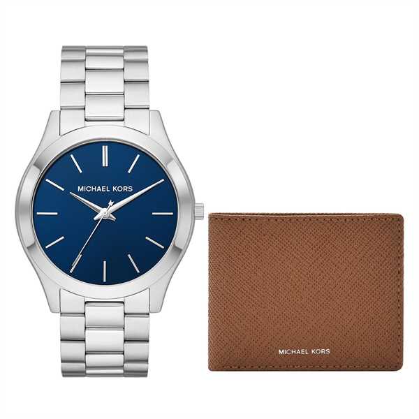 Darčekový set Michael Kors Slim Runway Gent MK1060SET Strieborná