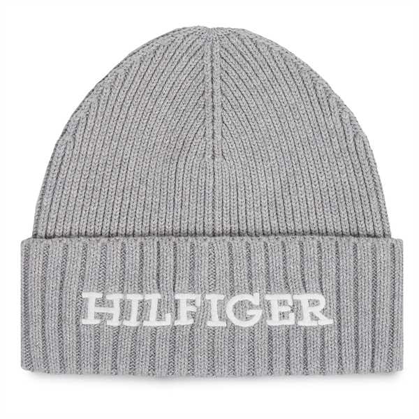 Čiapka Tommy Hilfiger Monotype Beanie AM0AM11737 Sivá