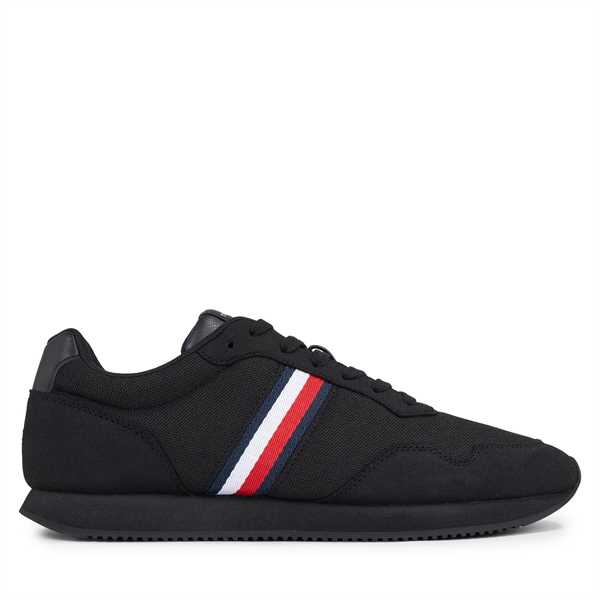 Sneakersy Tommy Hilfiger Lo Runner Mix FM0FM04958 Čierna