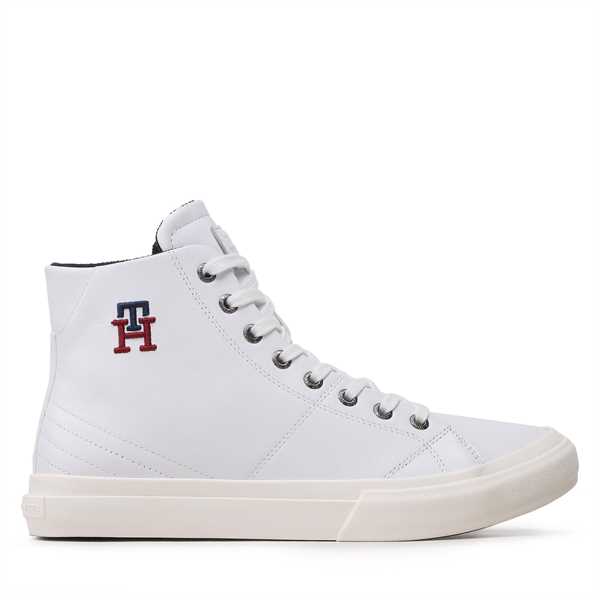 Sneakersy Tommy Hilfiger Th Hi Vulc Street Leather FM0FM04739 Biela