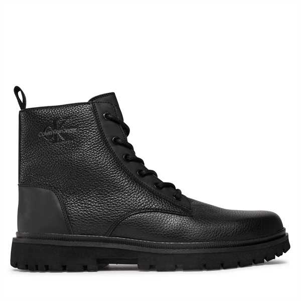 Čižmy Calvin Klein Jeans Eva Mid Laceup Boot Lth YM0YM00751 Čierna